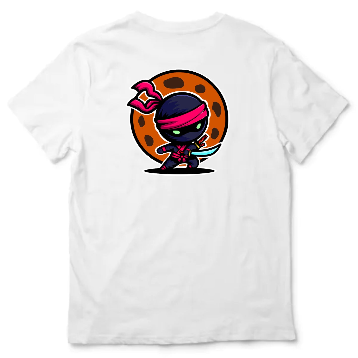 Camiseta blanca cookie ninja detrás camisetasmurcia camisetas murcia