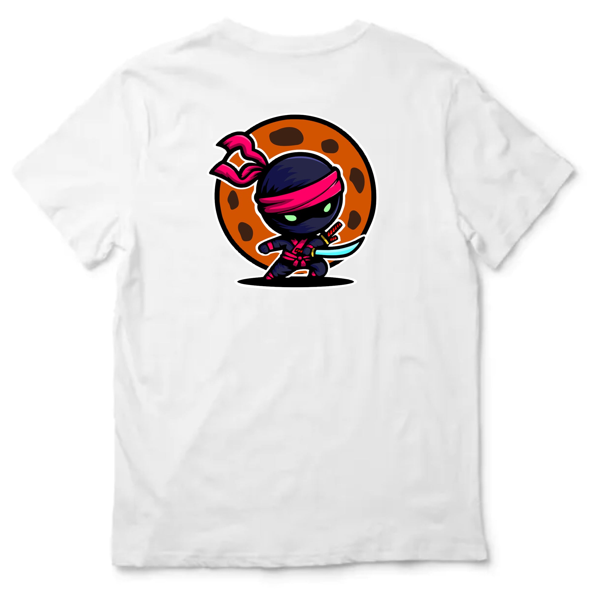 Camiseta blanca cookie ninja detrás camisetasmurcia camisetas murcia
